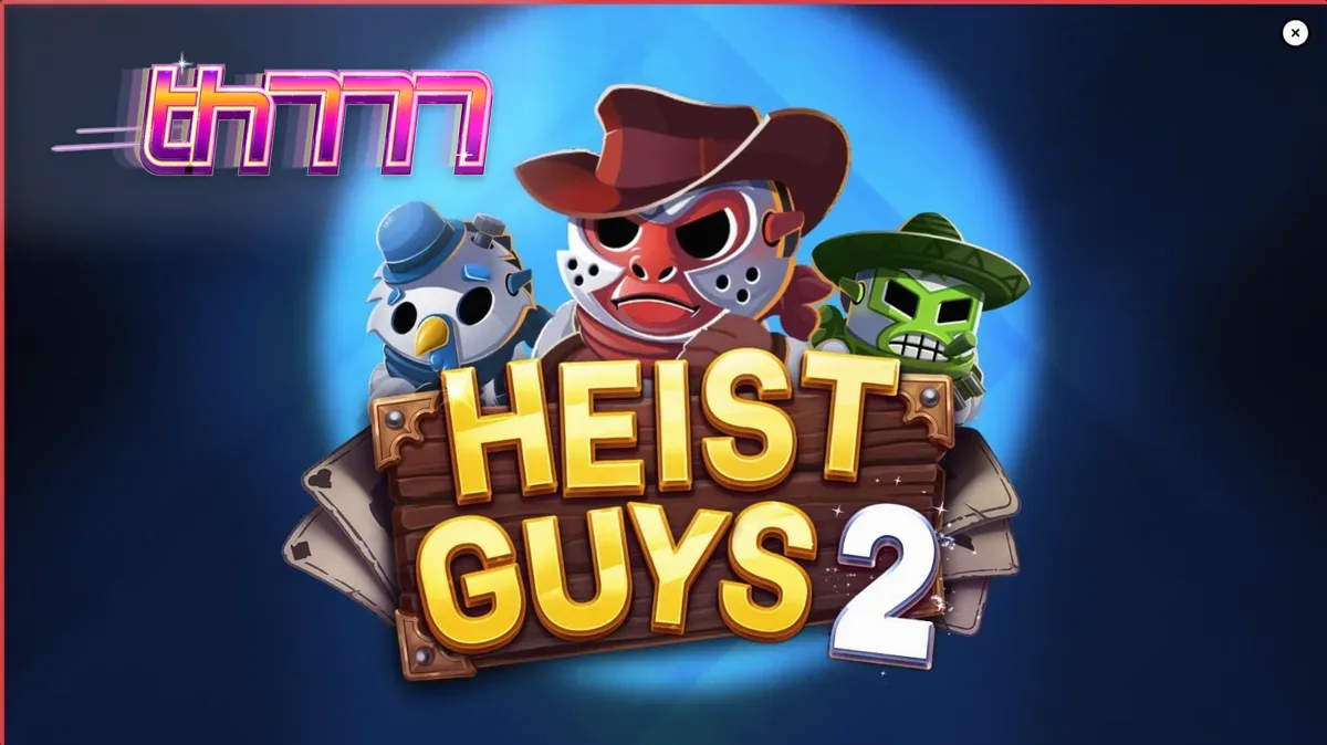 Heist Guys 2 slot machine screen na nagpapakita ng Wild West theme at mga karakter.